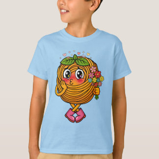 T-shirt à personnage de pâtes mignonnes Polo tenan