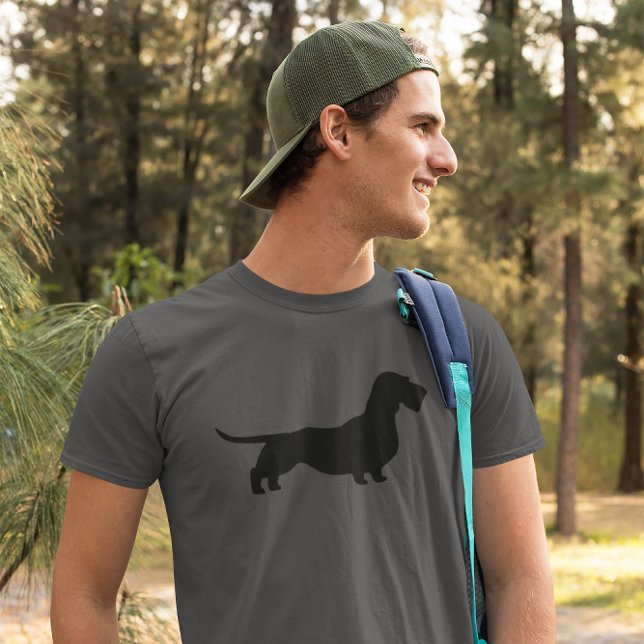 T-shirt À poils durs Dachshund | Wiener Chien Silhouette (Créateur téléchargé)