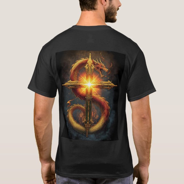 T-shirt A powerful and detailed design of a dragon coiled  (Dos)