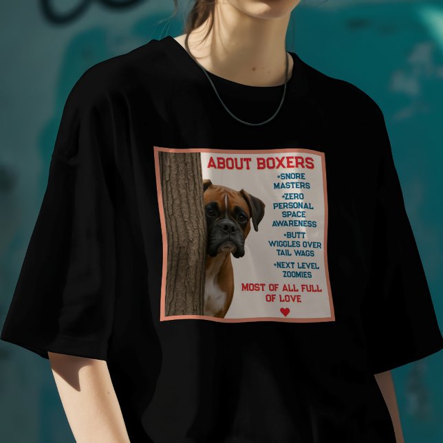 T-shirt À propos des chiens Boxer drôles (Créateur téléchargé)