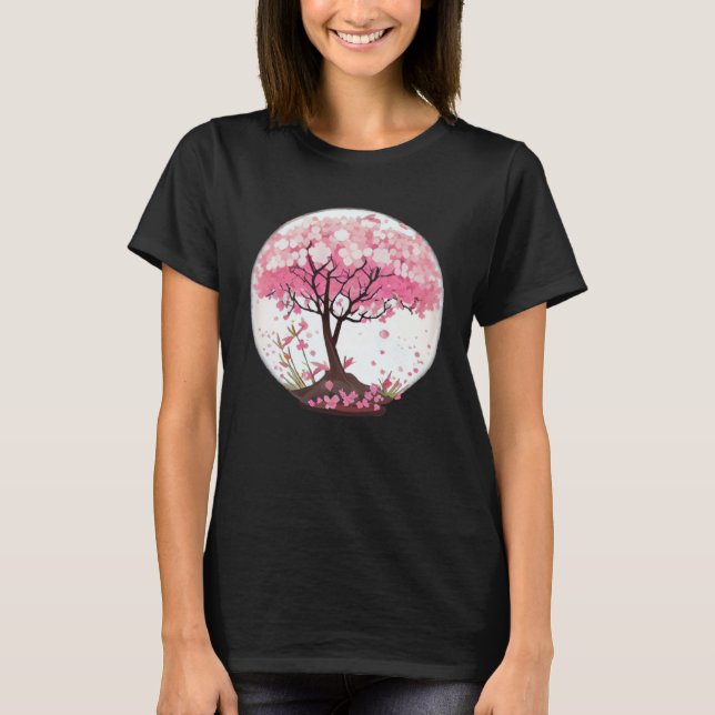 T-shirt A Refreshing and Enchanting Cherry Blossom Globe (Devant)