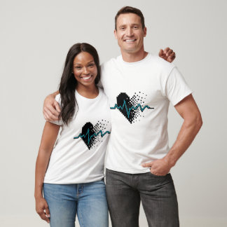 T-Shirt à Rythme Cardiaque Pixelisé – Vibes d'Amou