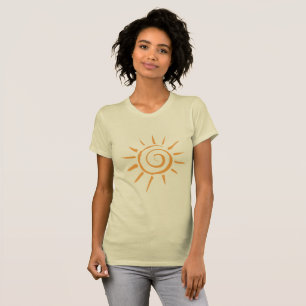 T-shirt à silhouette dorée pour femmes Golden Sun