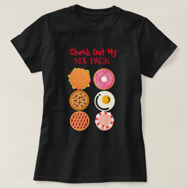 T-shirt à six pack amusant (Design devant)