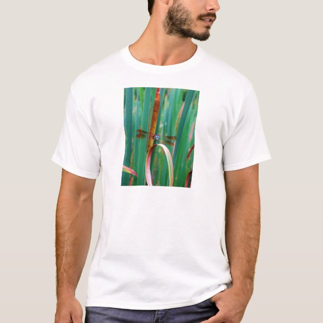T-shirt A teal Eyed Dragonfly with cattails (Devant)