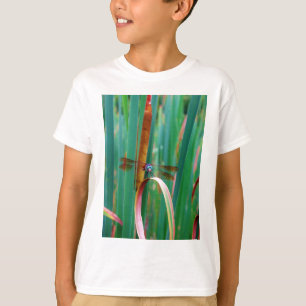 T-shirt A teal Eyed Dragonfly with cattails