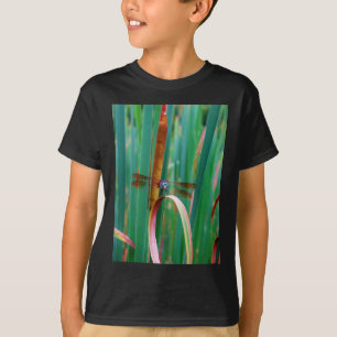 T-shirt A teal Eyed Dragonfly with cattails
