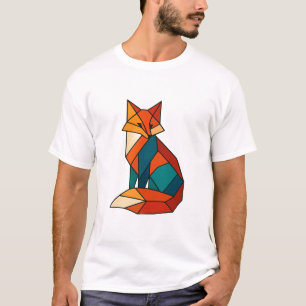 T-shirt à tendance fox géométrique