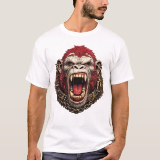 T-Shirt à tête de gorille féroce – Conception d'an