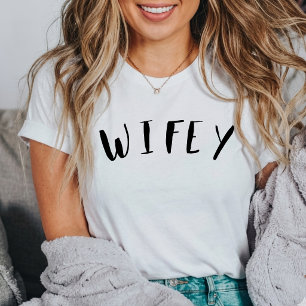 T-Shirt à texte moderne "white wifey"