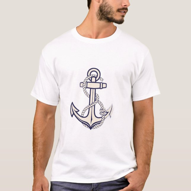 T-shirt à thème d'ancre (Devant)