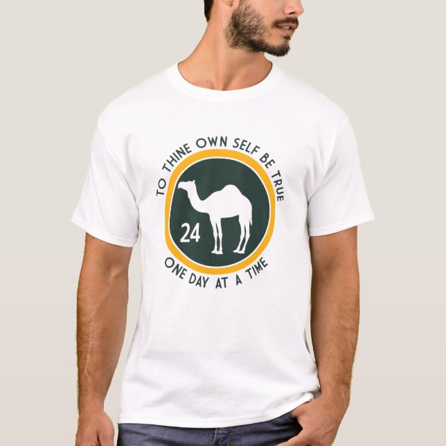 T-shirt À toi-même être vrai - Jaune et Vert foncé Lo (Devant)