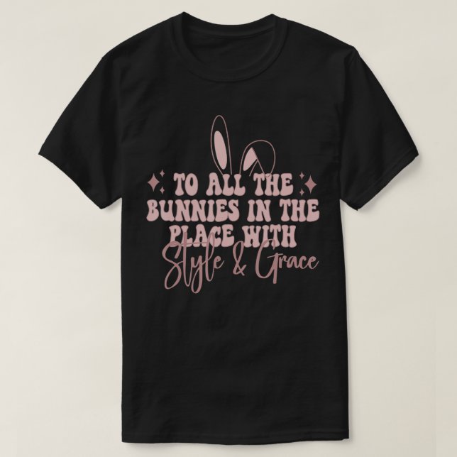 T-shirt À tous les lapins dans l'endroit avec salé et gra (Design devant)