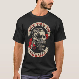 T-shirt À Valhalla Norse Mythologie Crâne Viking
