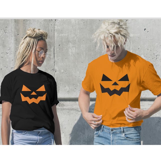 T-shirt à visage Jack-O-Lantern Halloween Unisex (Créateur téléchargé)