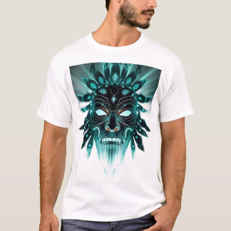 T-shirt à visage tribal Hologram