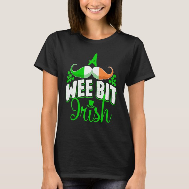 T-shirt A Wee Bit Irish Shamrock Flag Snarky St Patricks D (Devant)