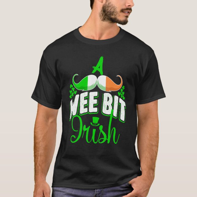 T-shirt A Wee Bit Irish Shamrock Flag Snarky St Patricks D (Devant)