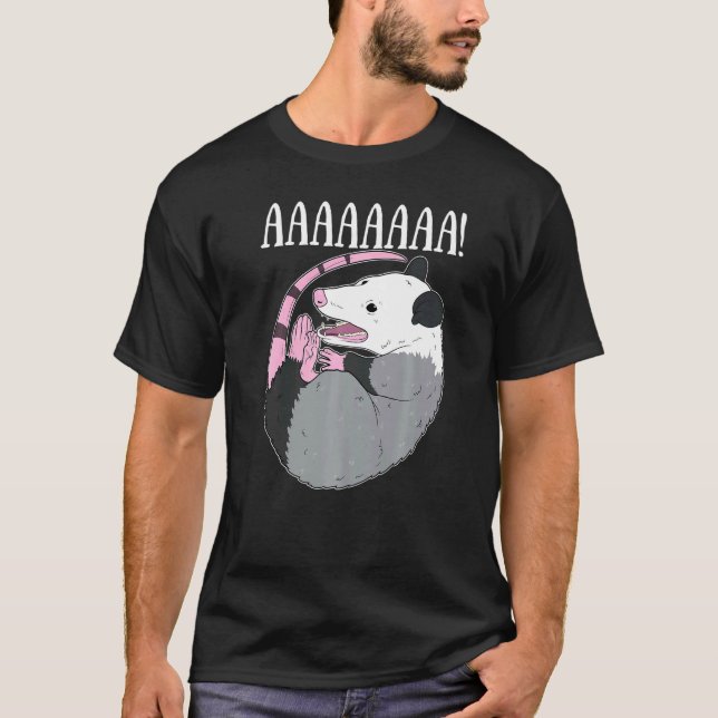 T-shirt Aaaaa Criant Possum Mème Trash Dead Opossum (Devant)
