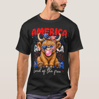 T-shirt Aamerica Terre de la vache des Highlands Femmes pa