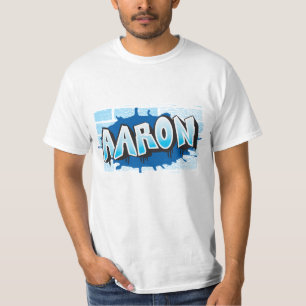T-shirt Aaron Votre Graffiti Nom Arrière - plan Brick Wall