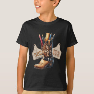 T-shirt Abc 123 Prof de Western Vie Cowboy Cowgirl Enseign