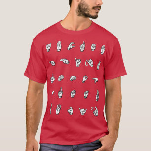 T-shirt ABC lettres alphabétiques ASL individuelles
