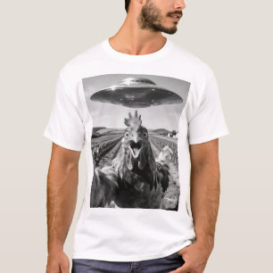 T-shirt Abduction de poulet d'art extraterrestre UFO SciFi