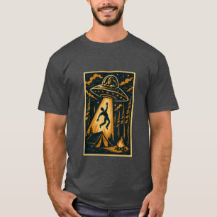 T-shirt Abduction d'ovni de Bigfoot dans les séquoias