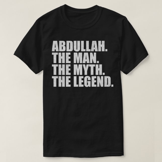 T-shirt Abdullah Abdullah Nom Abdullah prénom (Design devant)