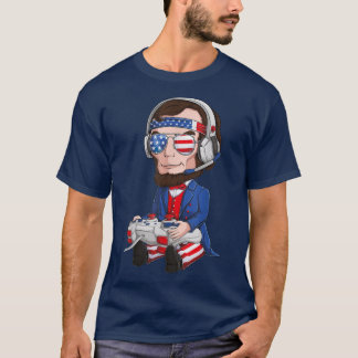 T-shirt Abe Abraham Lincoln Gamer 4 juillet États-Unis
