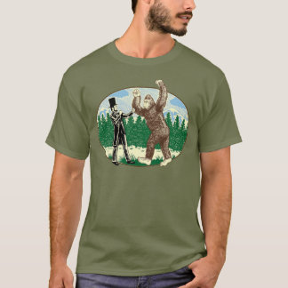 T-shirt ABE LINCOLN : CHASSEUR de SASQUATCH - logo drôle