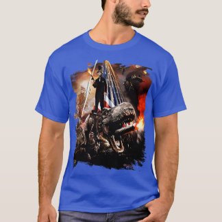 T-shirt Abe Lincoln équitation Dinosaur