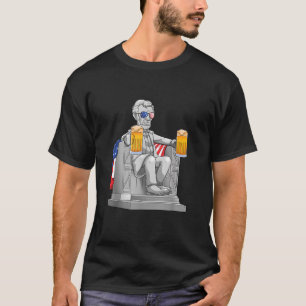 T-shirt Abe Lincoln Hommes 4 juillet Drinkin Cadeau commém
