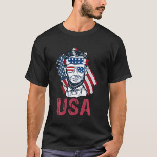 T-shirt Abe Lincoln Pour Fier Les Américains Un 4 Juillet