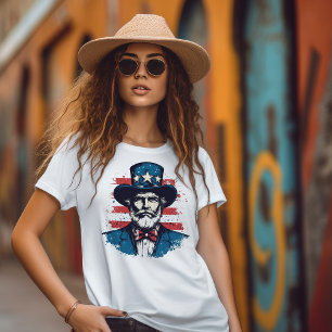 T-shirt Abe Lincoln vintage jour de l'indépendance 4 juill