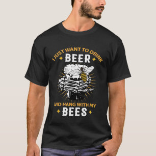 T-shirt Abeille Boire Bière Abeille Boire Abeilles de miel