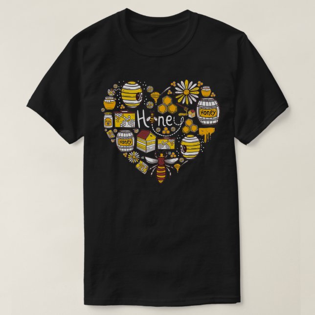 T-shirt Abeille coeur amour Abeille gardien Miel cadeaux h (Design devant)