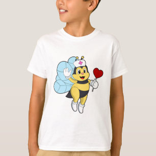 T-shirt Abeille comme infirmière avec coeur.PNG