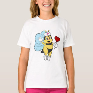 T-shirt Abeille comme infirmière avec coeur.PNG
