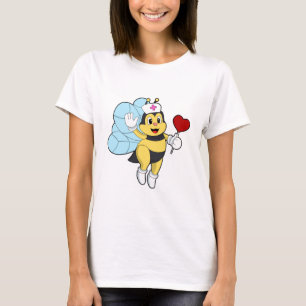 T-shirt Abeille comme infirmière avec coeur.PNG