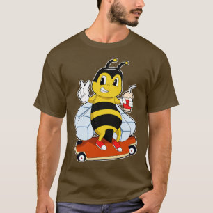 T-shirt Abeille comme patineur avec skateboard 1