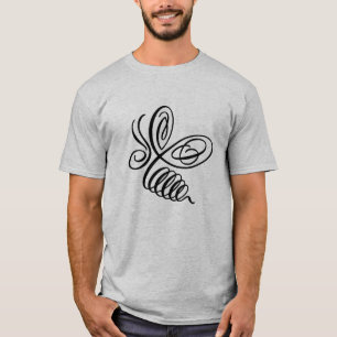 T-shirt Abeille de miel calligraphique de penwork
