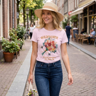 T-shirt Abeille Fleur Sauvage Croissant Où Que La Vie Me P