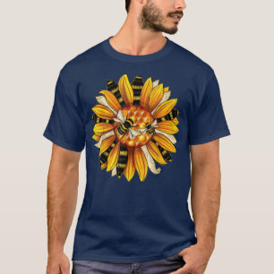 T-shirt Abeille miel tournesol abeille fleur jaune beauté