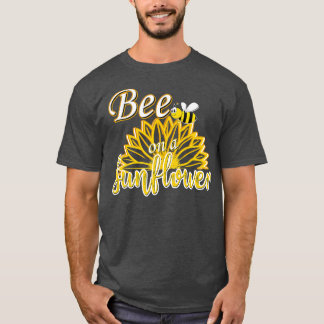 T-shirt Abeille Mignonne Sur Un Tournesol 1