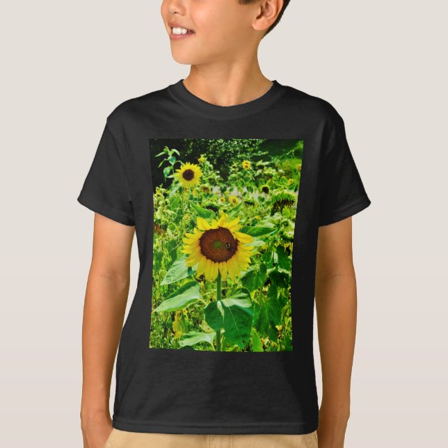 T-shirt Abeille sur tournesol jaune (Devant)