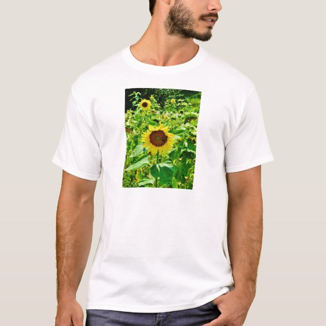 T-shirt Abeille sur tournesol jaune (Devant)