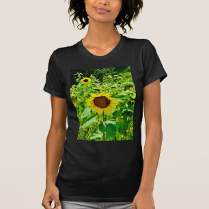 T-shirt Abeille sur tournesol jaune