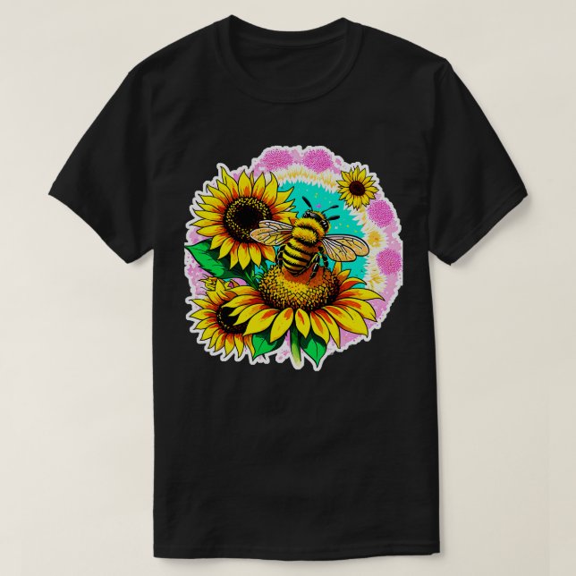 T-shirt Abeille sur un tournesol 18 (Design devant)